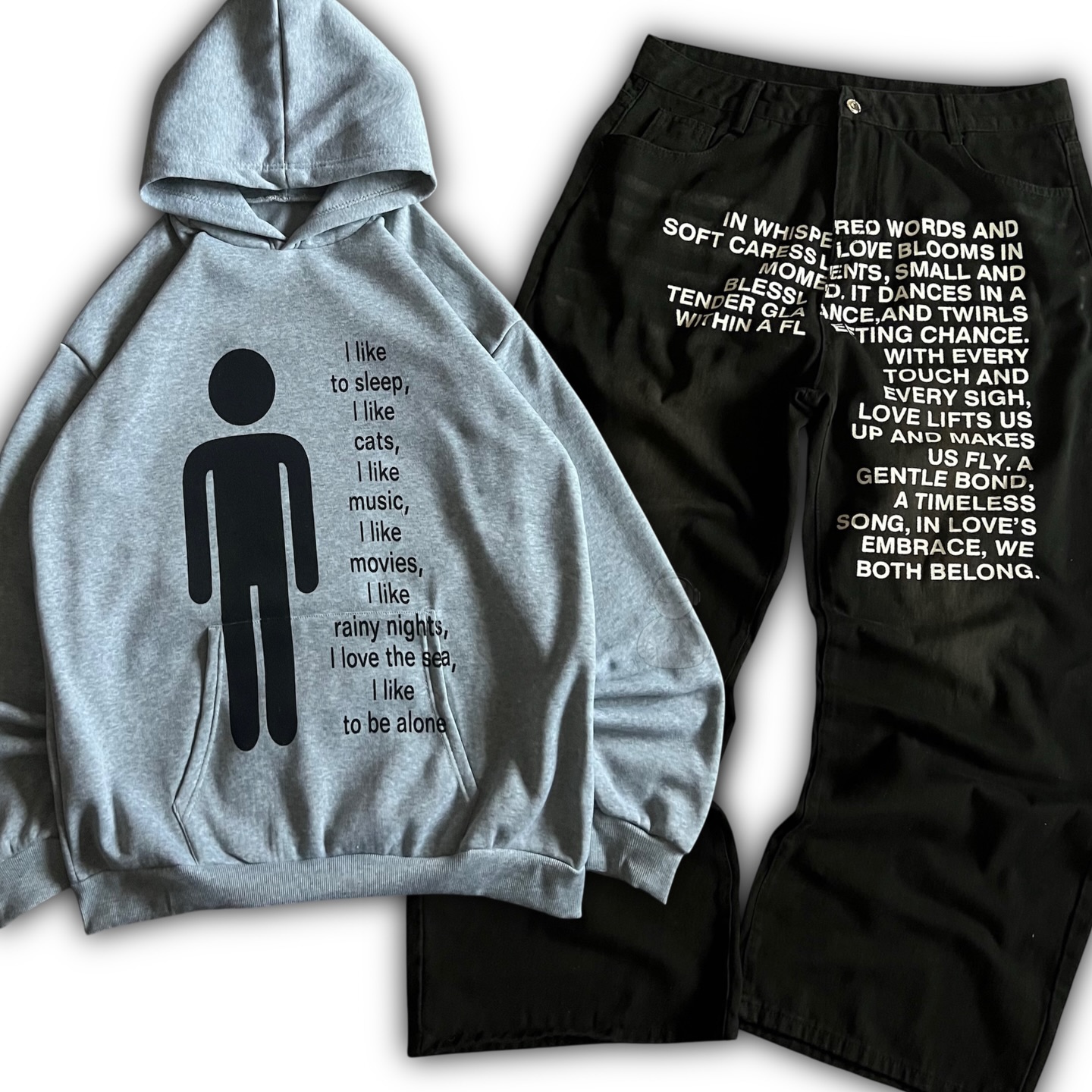 Women'S Fashion Hoodies - 아메리칸 패턴 레터 진 Y2K 남성