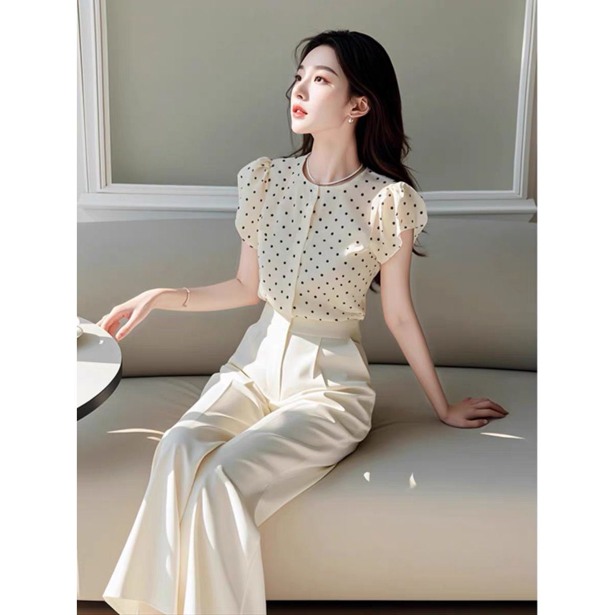 Wide Leg Palazzo Pants - 새로운 여름 우아한 여성의 두 조각