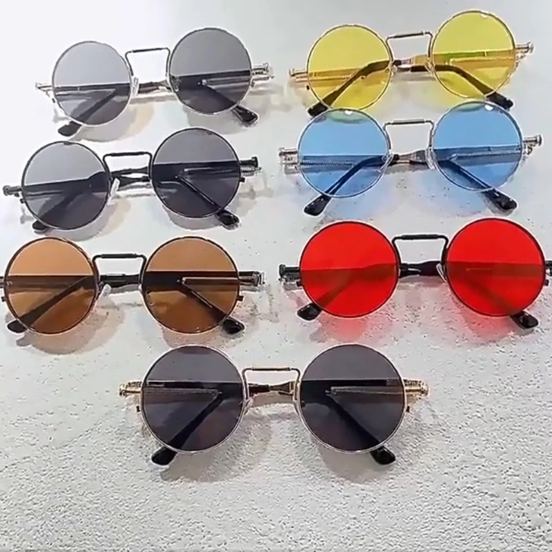 Women'S Fashion Eyeglass Frames - 빈티지 금속 프레임 라운드 선글라스 여성
