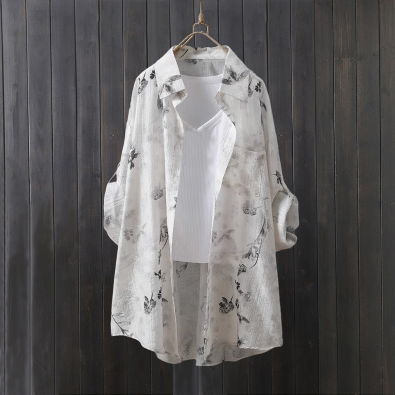 Women'S Fashion Long Coat - 텐셀 셔츠 여성용 얇은 코트 루즈핏