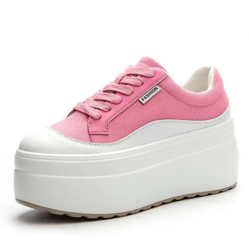 Sneakers Fashion Women - 여성용 캔버스 정품 가죽 스니커즈 플랫폼