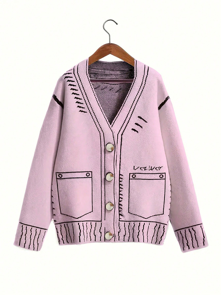 Women'S Fashion Knitwear - 플러스 사이즈 여성용 버튼업 가디건 가을