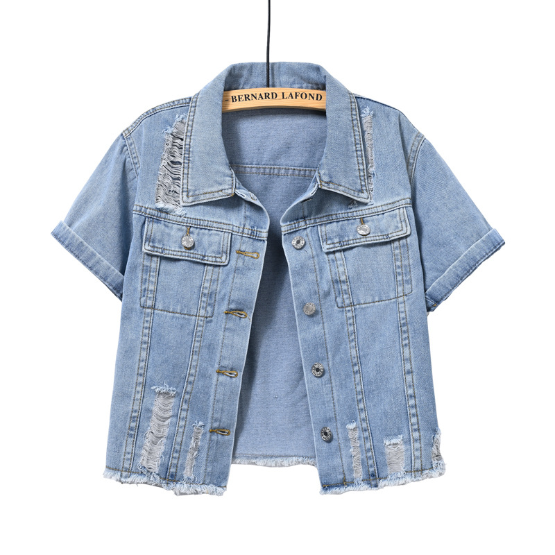 Women'S Fashion Jackets Amazon - 여성용 밝은 색상의 짧은 데님 반팔