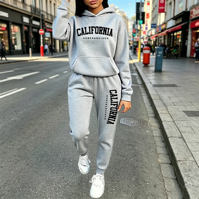 Women'S Fashion Hoodies - 도시 캐주얼 패션 후드 조거 수트