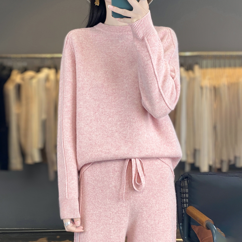 Wide Leg Palazzo Pants - 2피스 세트 여성 의류 100% 메리노