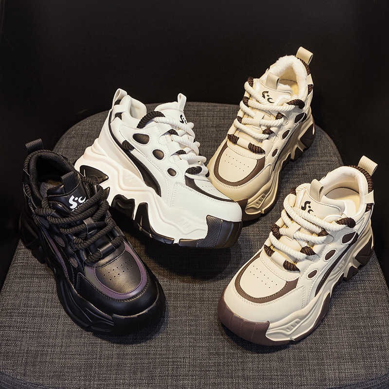 Sneakers Fashion Women - 2026년 신상 여성용 가죽 키높이 슈즈,