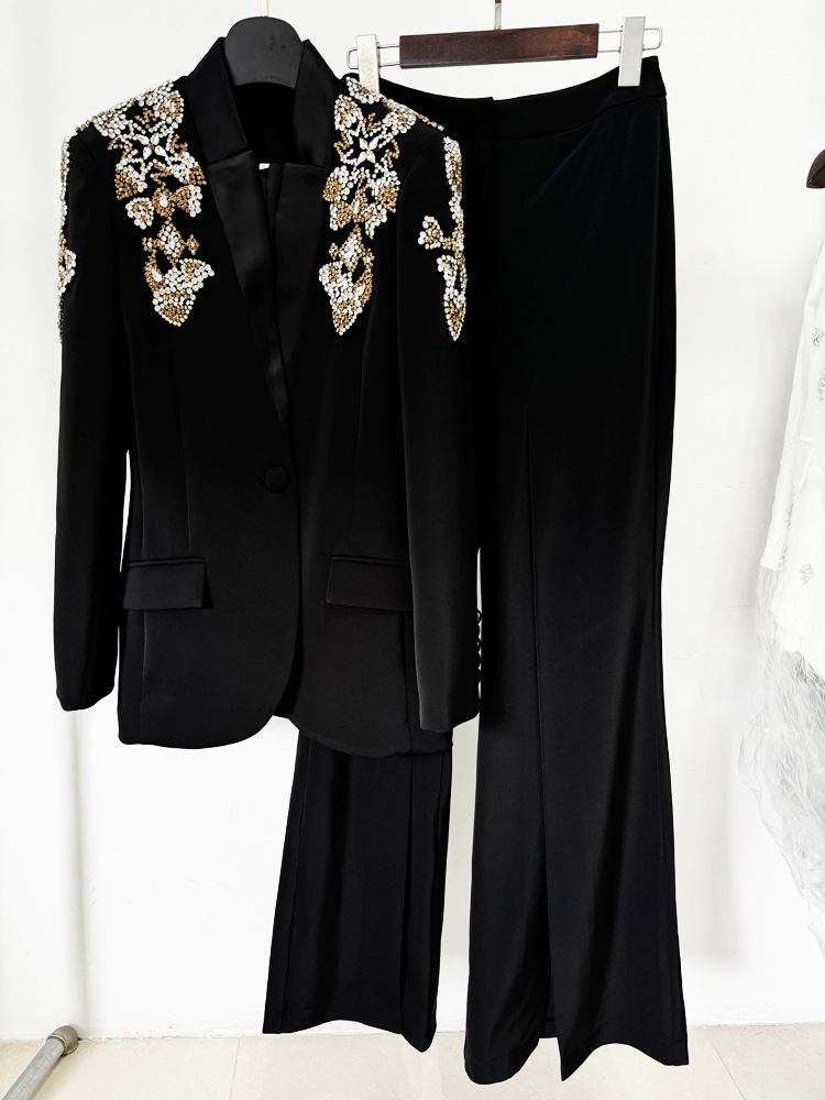 하이 스트리트 최신 2026 디자이너 정장 여성용 비즈 - Wide Leg Palazzo Pants 리뷰 및 가격