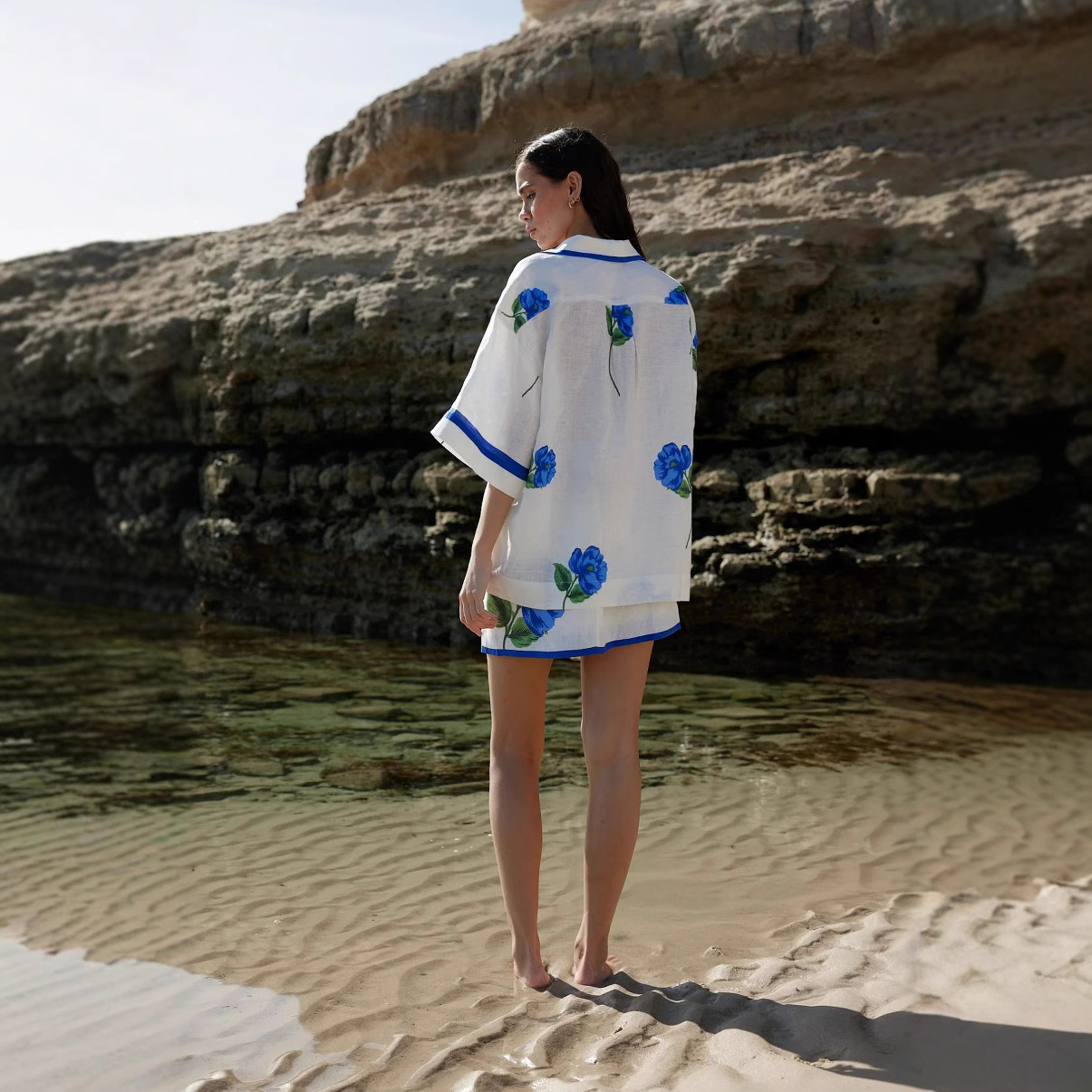 여성 캐주얼 프린트 싱글 브레스티드 셔츠 투피스 세트  - Printed Wrap Skirt 리뷰 및 가격