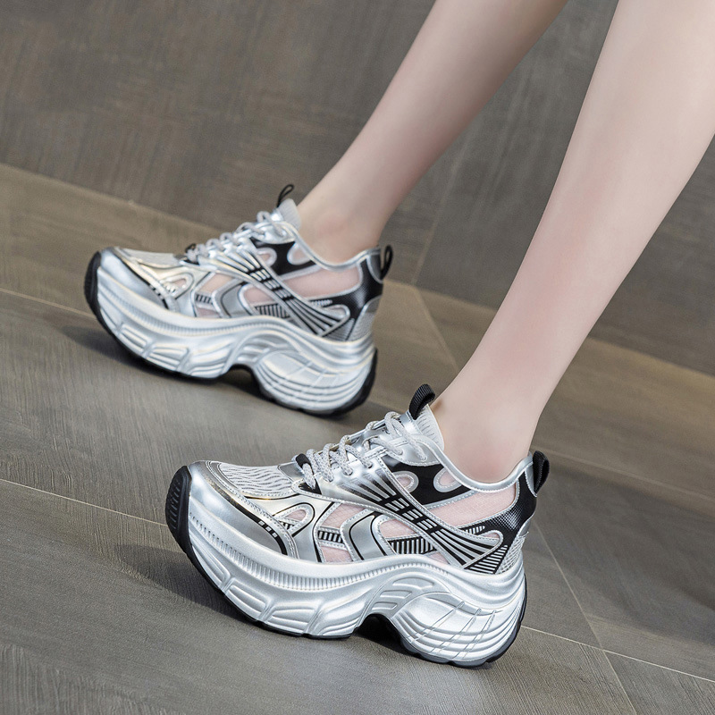 8cm 키높이 숨은 굽 플랫폼 스니커즈 여성 통기성 메 - Sneakers Fashion Women 리뷰 및 가격