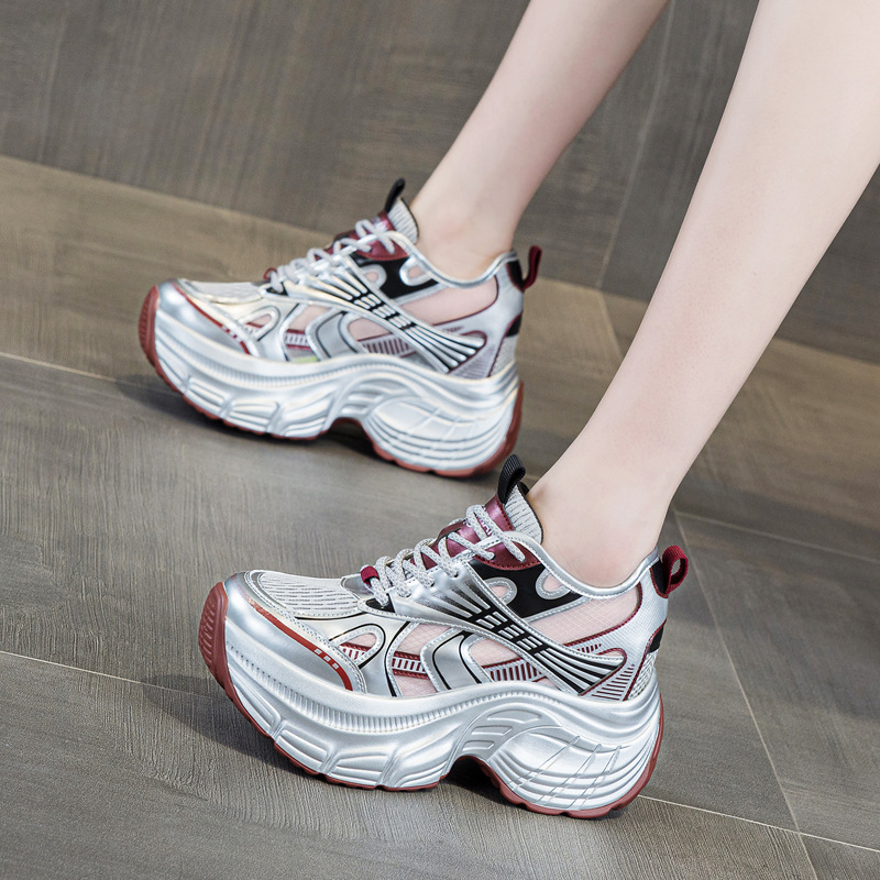 8cm 키높이 숨은 굽 플랫폼 스니커즈 여성 통기성 메 - Sneakers Fashion Women 리뷰 및 가격