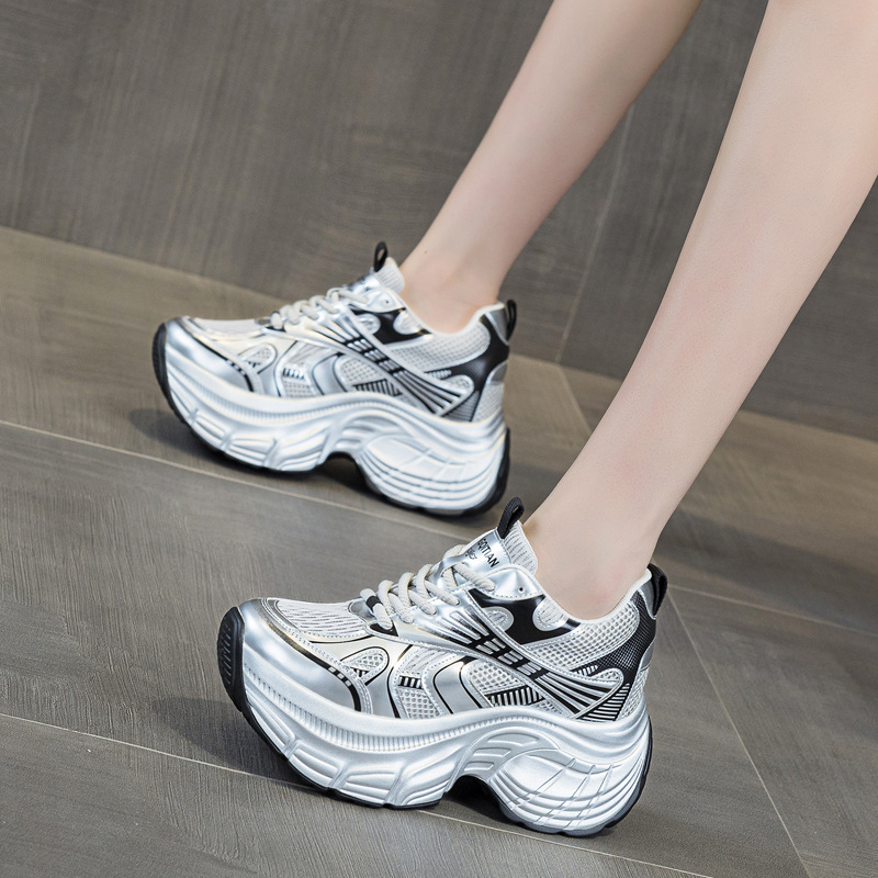 8cm 키높이 숨은 굽 플랫폼 스니커즈 여성 통기성 메 - Sneakers Fashion Women 리뷰 및 가격
