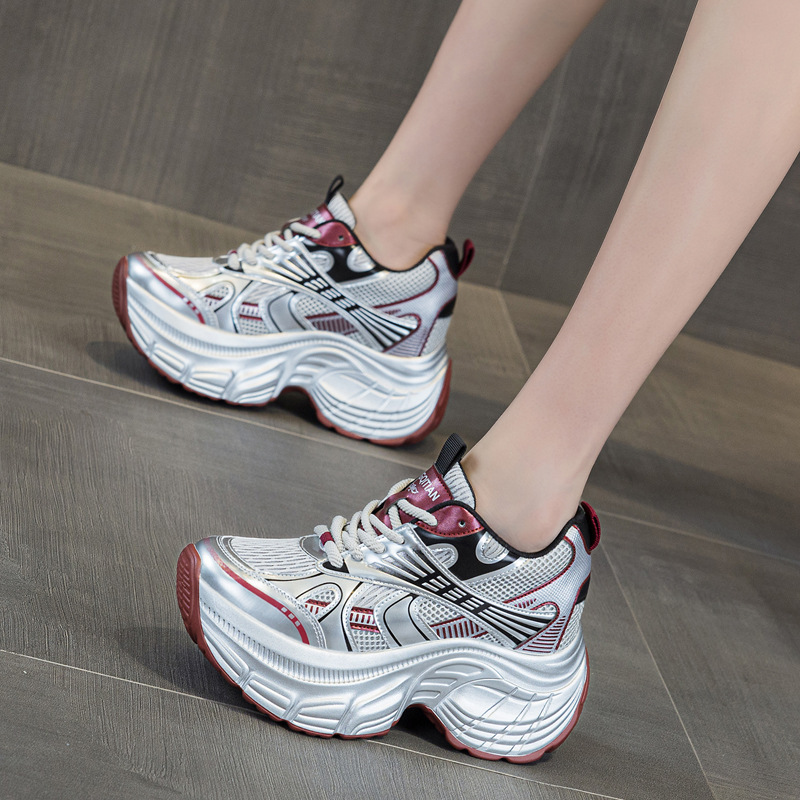 8cm 키높이 숨은 굽 플랫폼 스니커즈 여성 통기성 메 - Sneakers Fashion Women 리뷰 및 가격