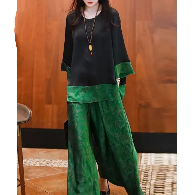 2025 여름 여성 루즈핏 새틴 의상 한국 여성 레저  - Wide Leg Palazzo Pants 리뷰 및 가격