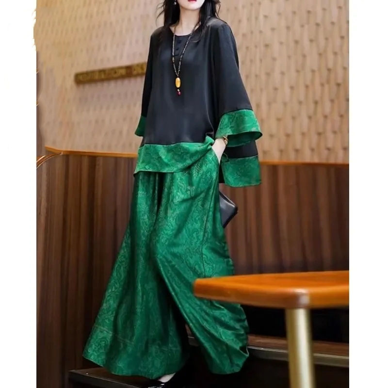2025 여름 여성 루즈핏 새틴 의상 한국 여성 레저  - Wide Leg Palazzo Pants 리뷰 및 가격