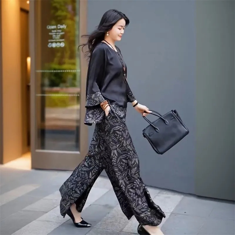 2025 여름 여성 루즈핏 새틴 의상 한국 여성 레저  - Wide Leg Palazzo Pants 리뷰 및 가격