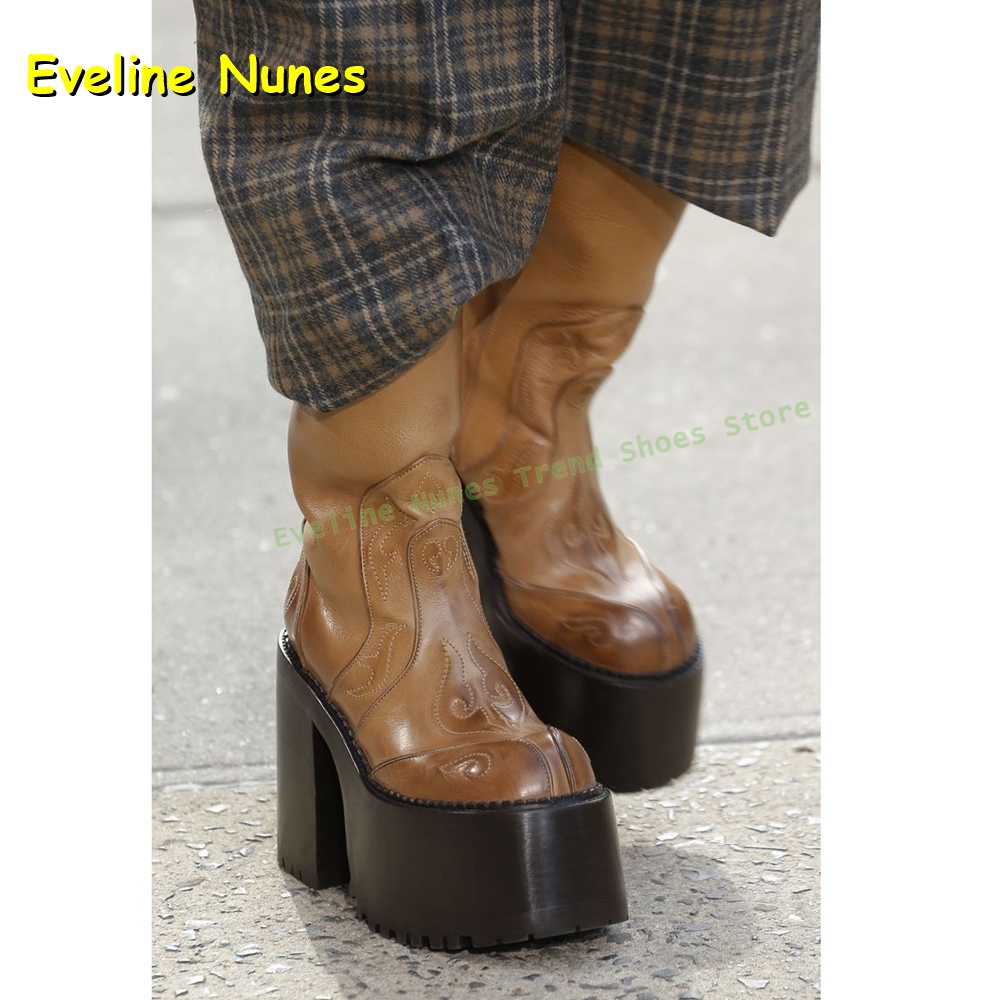 자수 플랫폼 니하이 부츠 라운드 토 키높이 지퍼 여밈  - Women'S Fashion Trends Autumn 2025 리뷰 및 가격