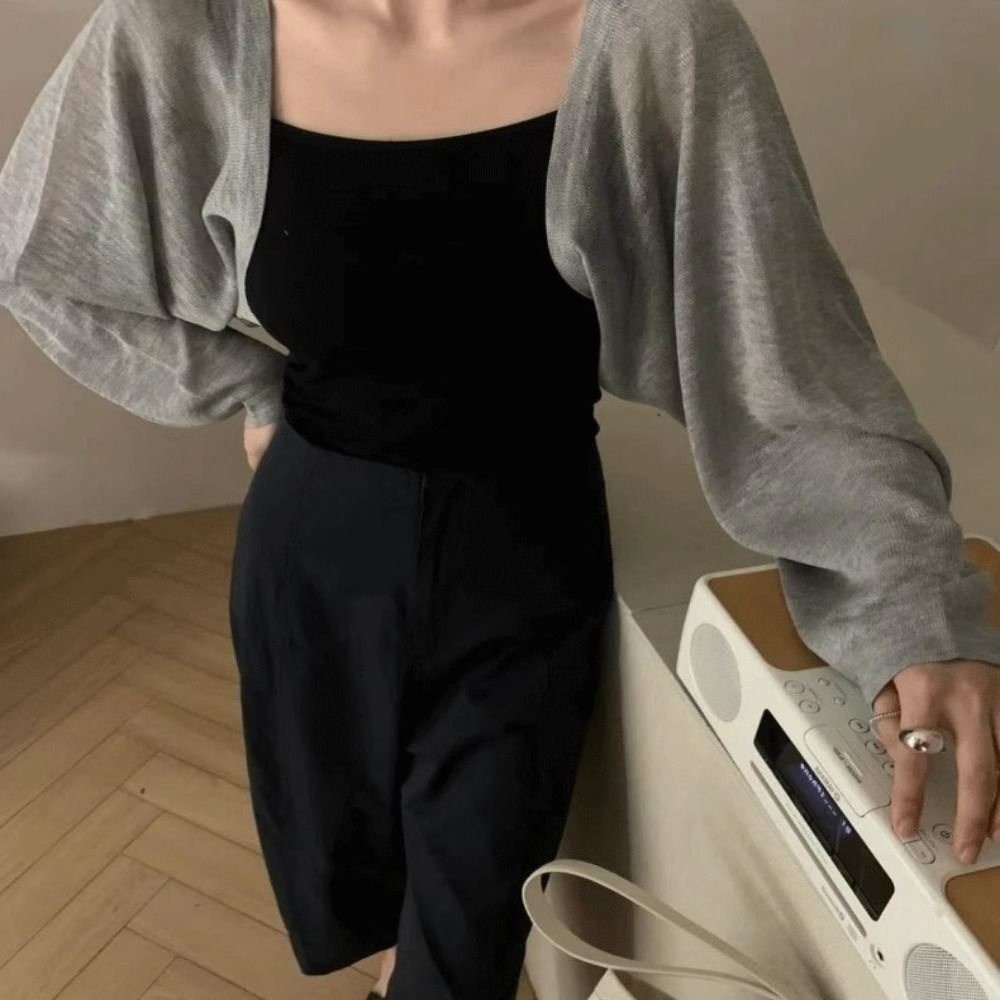 새로운 얇은 자외선 차단 카디건 프릴 디자인 긴 소매  - Women'S Fashion Long Coat 리뷰 및 가격