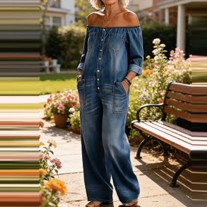 여성 패션 스트리트 긴팔 루즈핏 플레이수트 캐주얼 포켓 - Women'S Fashion Vintage Off Shoulder Long Sleeve Jumpsuit 리뷰 및 가격