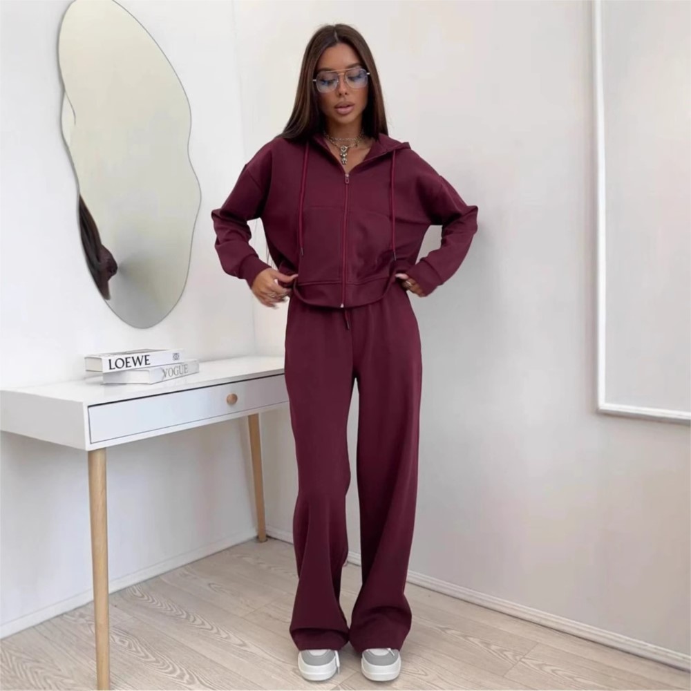 여성용 스포츠 슈트 후드 티셔츠 타이업 바지 투피스 세 - Wide Leg Palazzo Pants 리뷰 및 가격
