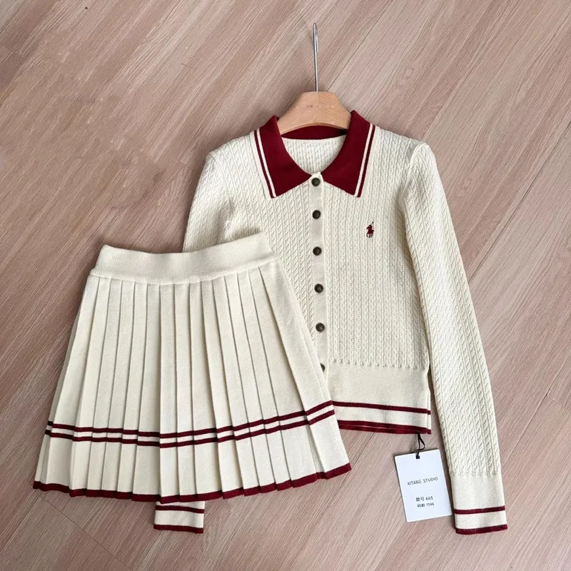 가을, 겨울 한국어 버전 새로운 니트 세트 달콤한 대학 - Women'S Fashion Knitwear 리뷰 및 가격