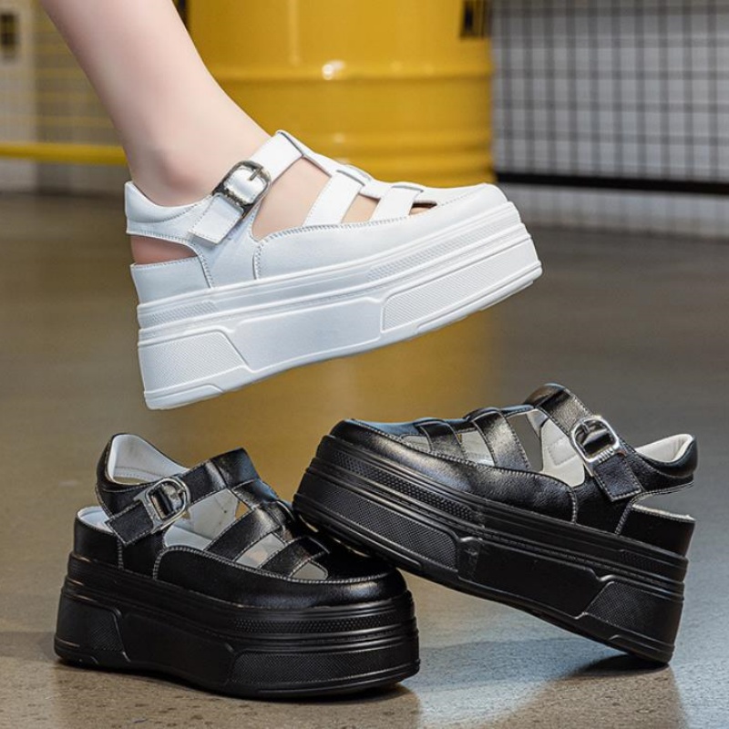 8.5cm 속이 빈 풀 소가죽 여성 여름 신발 플랫폼  - Sneakers Fashion Women 리뷰 및 가격