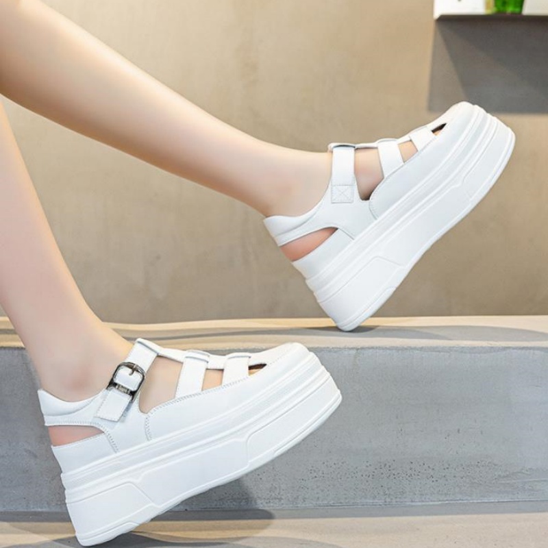 8.5cm 속이 빈 풀 소가죽 여성 여름 신발 플랫폼  - Sneakers Fashion Women 리뷰 및 가격