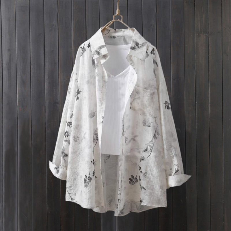 텐셀 셔츠 여성용 얇은 코트 루즈핏 자외선 차단 셔츠  - Women'S Fashion Long Coat 리뷰 및 가격