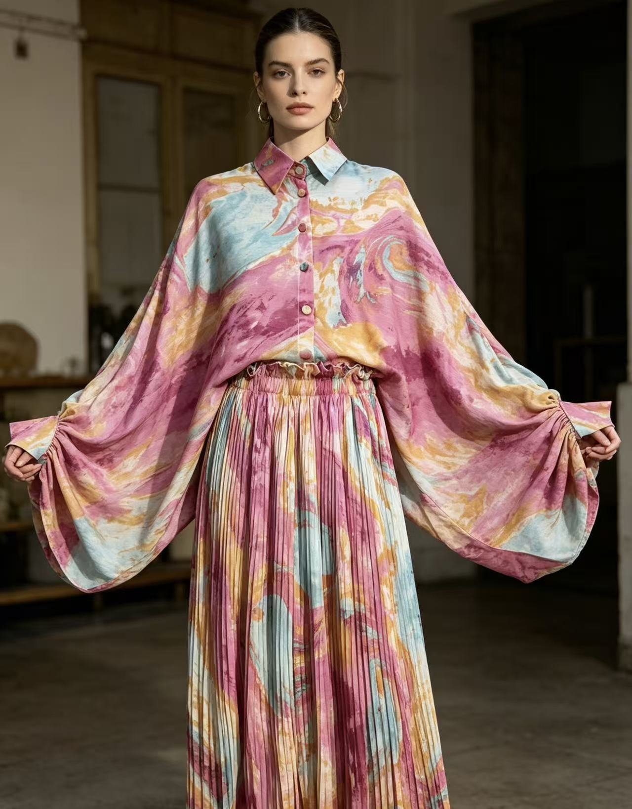 2026년 신상 여성 파자마 세트 유럽풍 미국 레트로  - Wide Leg Palazzo Pants 리뷰 및 가격