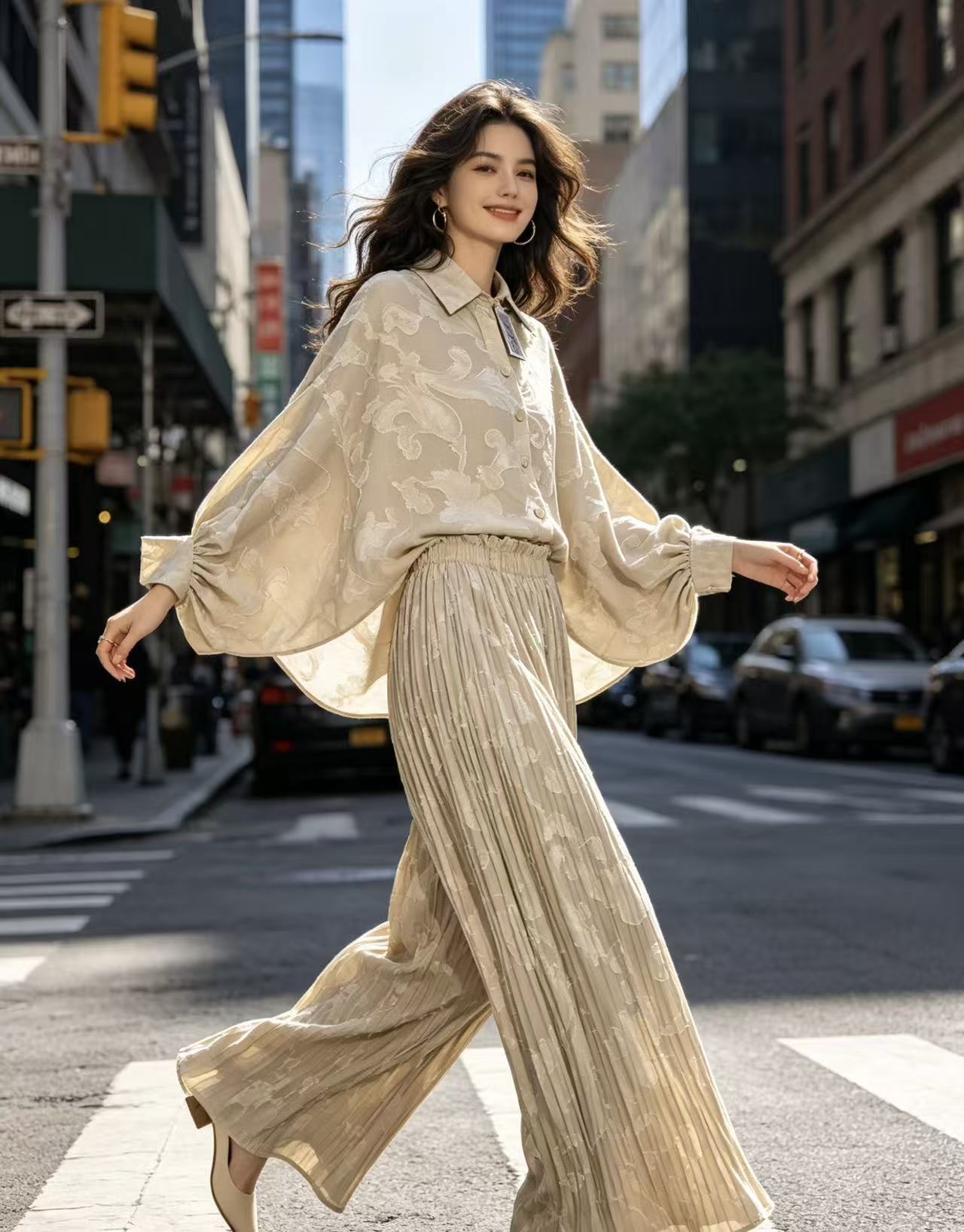 2026년 신상 여성 파자마 세트 유럽풍 미국 레트로  - Wide Leg Palazzo Pants 리뷰 및 가격
