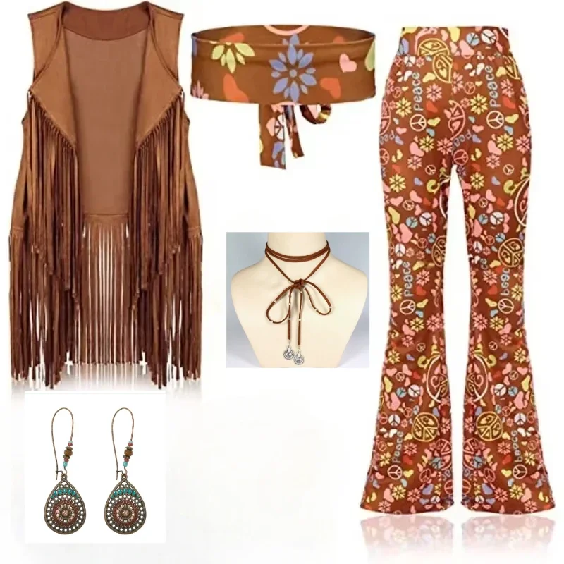 히피 디스코 60년대 70년대 코스프레 의상 여성 평화 - Women'S Fashion From The 70S 리뷰 및 가격