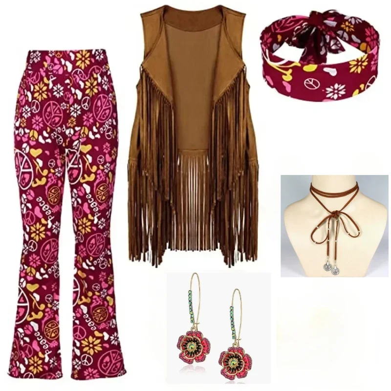 히피 디스코 60년대 70년대 코스프레 의상 여성 평화 - Women'S Fashion From The 70S 리뷰 및 가격