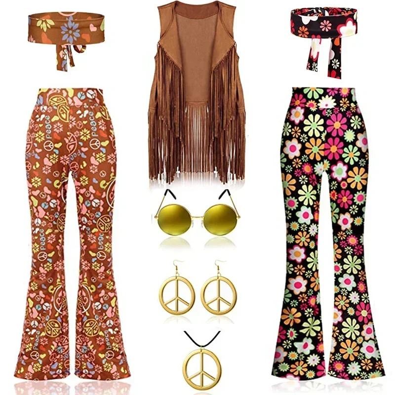 히피 디스코 60년대 70년대 코스프레 의상 여성 평화 - Women'S Fashion From The 70S 리뷰 및 가격