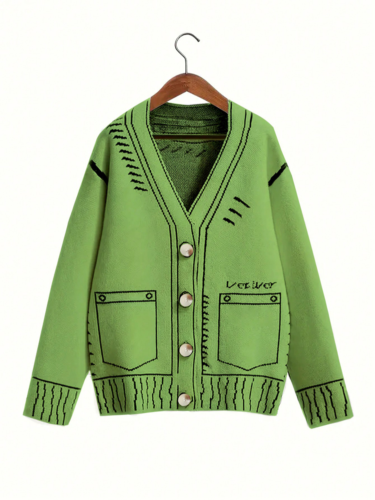 플러스 사이즈 여성용 버튼업 가디건 가을 겨울 파인 라 - Women'S Fashion Knitwear 리뷰 및 가격