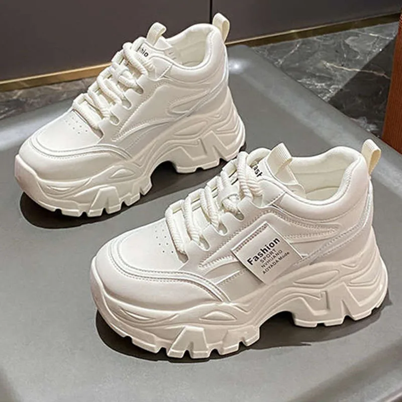 새로운 패션 플랫폼 스니커즈 내부 키높이 8cm 화이트 - Sneakers Fashion Women 리뷰 및 가격