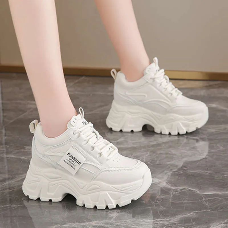 새로운 패션 플랫폼 스니커즈 내부 키높이 8cm 화이트 - Sneakers Fashion Women 리뷰 및 가격