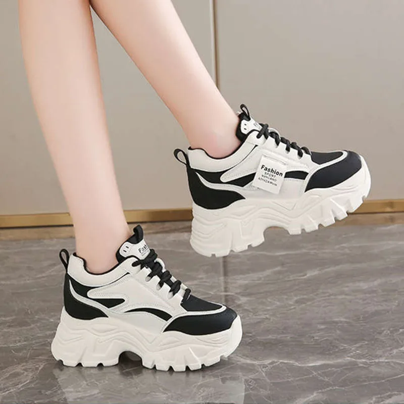 새로운 패션 플랫폼 스니커즈 내부 키높이 8cm 화이트 - Sneakers Fashion Women 리뷰 및 가격