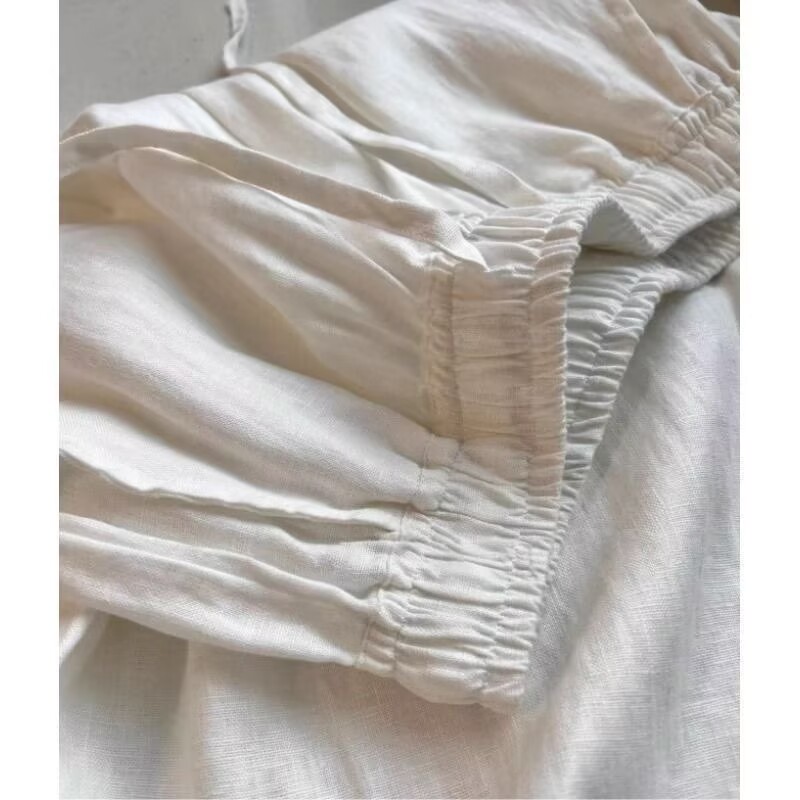 한국 화이트 코튼 린넨 와이드 레그 팬츠 셔츠 세트 여 - Wide Leg Palazzo Pants 리뷰 및 가격