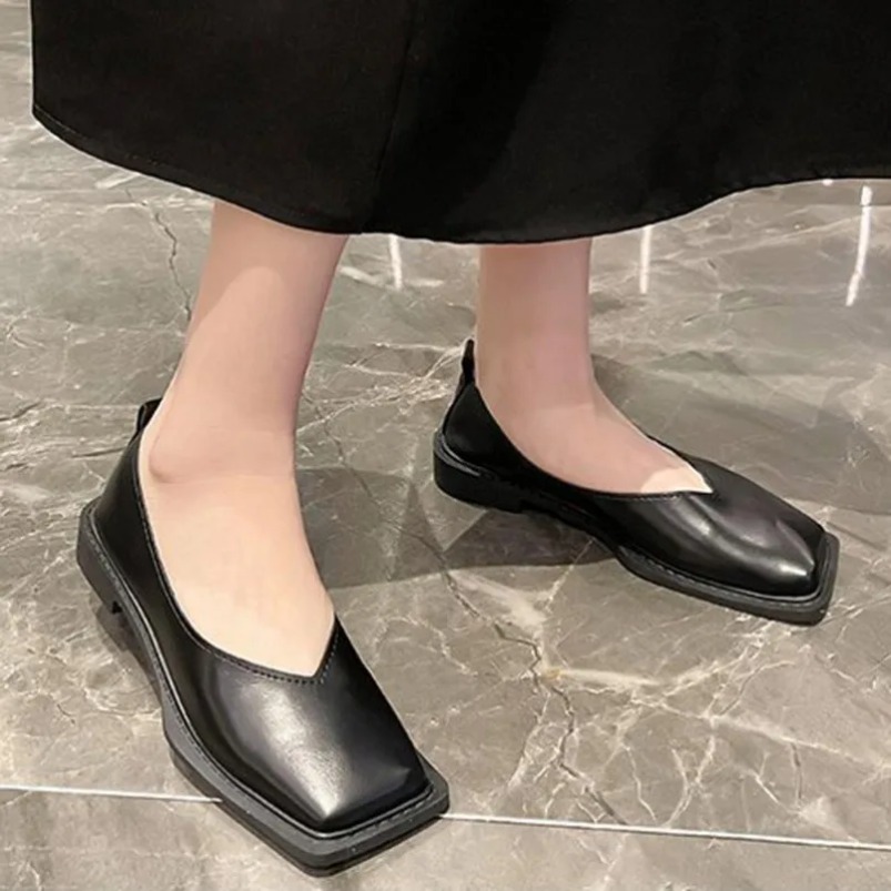 로마 여성 로우힐 펌프스 여성 신발 플랫 슈즈 스퀘어  - Sneakers Fashion Women 리뷰 및 가격