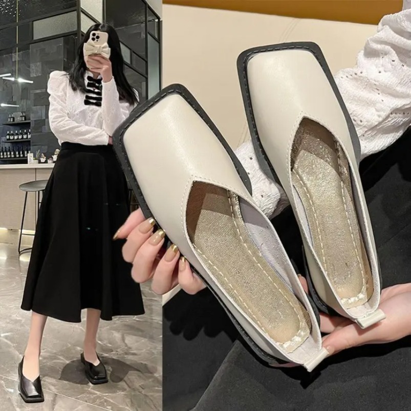 로마 여성 로우힐 펌프스 여성 신발 플랫 슈즈 스퀘어  - Sneakers Fashion Women 리뷰 및 가격