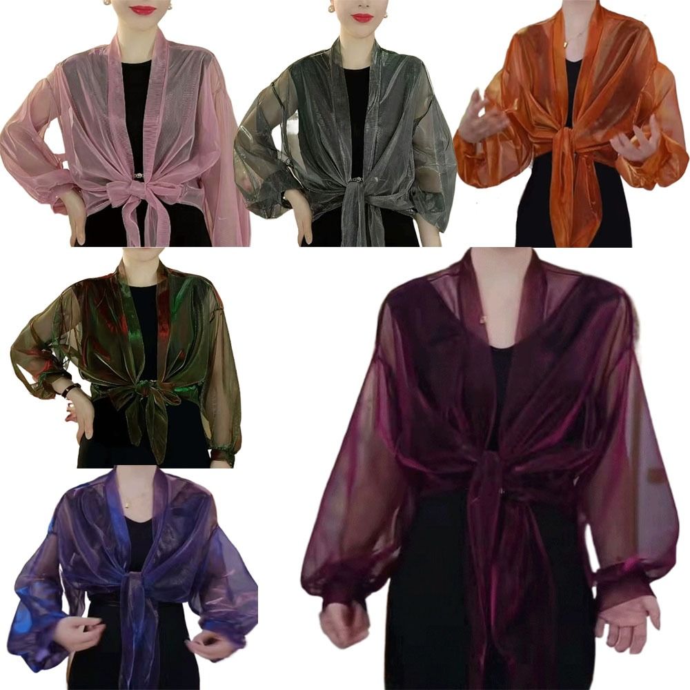 봄 여름을위한 패션 얇은 Tulle 목도리 양산 선 스 - Women'S Fashion Knitwear 리뷰 및 가격