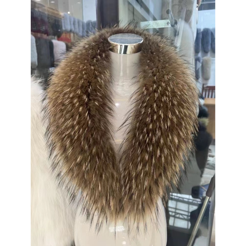 라쿤 퍼 칼라 여성 겨울 퍼 칼라 코트 재킷 숄 여성  - Women'S Fashion Long Coat 리뷰 및 가격