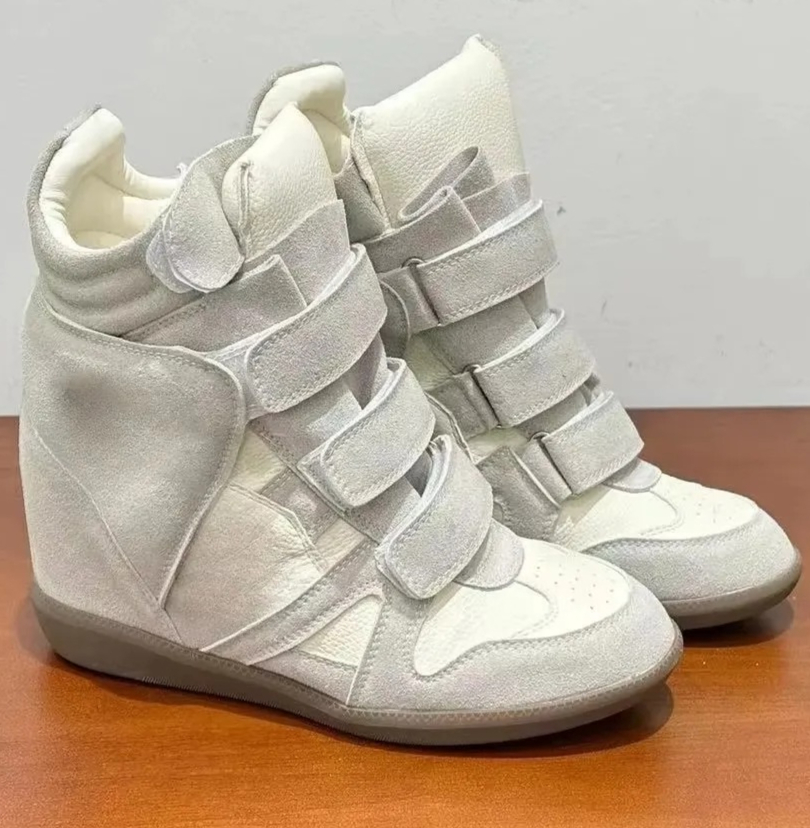 여성용 히든 웨지힐 하이탑 스니커즈 스웨이드 가죽 스플 - Sneakers Fashion Women 리뷰 및 가격