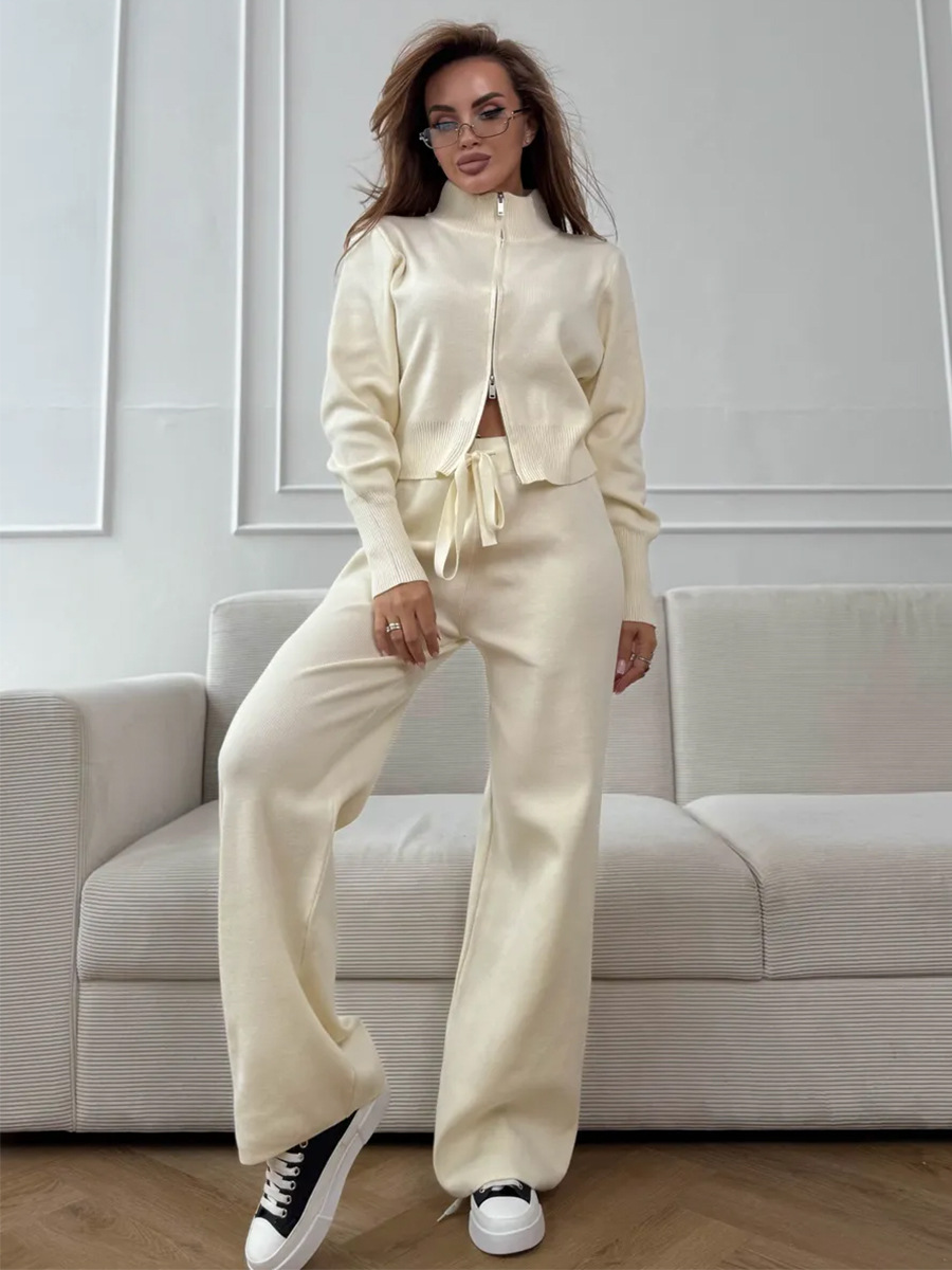 Wolfeel 새로운 가을 겨울 지퍼 업 니트 바지 세 - Wide Leg Palazzo Pants 리뷰 및 가격